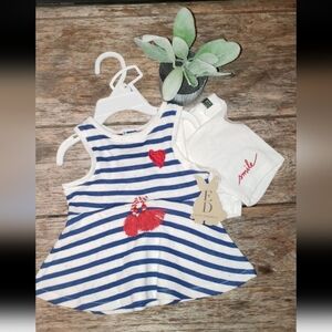 NWT Ellen Degeneres red white and blue baby outfit